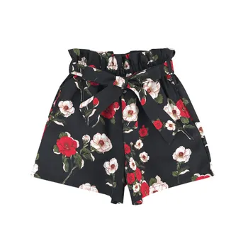 Summer Floral Wide Leg Shorts Women Black Lace Up High Waist Shorts Feminino Hotpants Short Trousers Beach Womens Shorts C4558
Summer Floral Wide Leg Shorts Women Black Lace Up High Waist Shorts Feminino Hotpants Short Trousers Beach Womens Shorts C4558