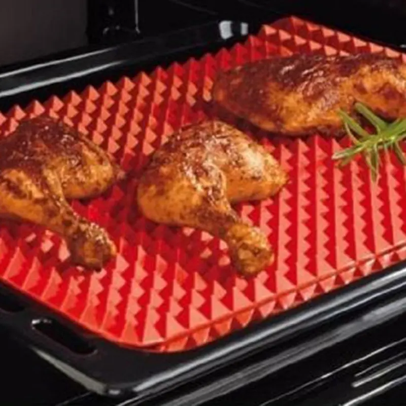 Microwave Oven Roasting Mat Red Pyramid Pan Silicone Non Stick Reducing BBQ Mat Kitchen Baking Tray Sheet Cooking Pad
Microwave Oven Roasting Mat Red Pyramid Pan Silicone Non Stick Reducing BBQ Mat Kitchen Baking Tray Sheet Cooking Pad