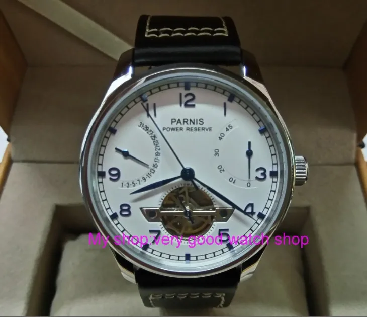 43MM PARNIS ST2505 Automatic Self-Wind movement white dial power reserve men's watch Mechanical watches 236
43MM PARNIS ST2505 Automatic Self-Wind movement white dial power reserve men's watch Mechanical watches 236