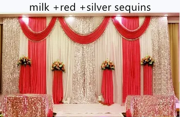 3X 6M Shiny Red Wedding Drape Backdrop Curtain With Sequins Swag Pleated For Wedding Banquet Decoration
3X 6M Shiny Red Wedding Drape Backdrop Curtain With Sequins Swag Pleated For Wedding Banquet Decoration