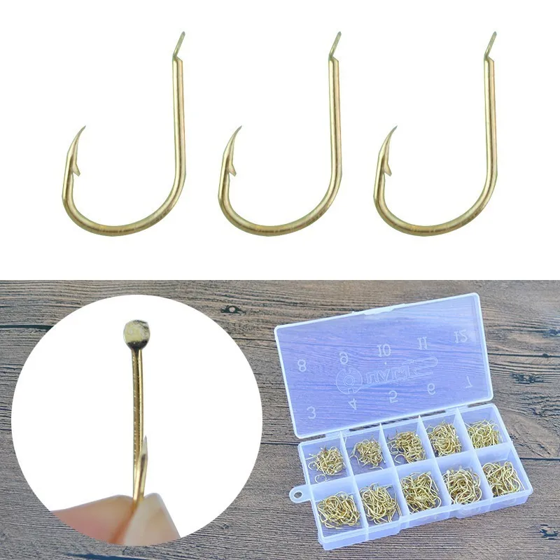 Iseama Fishing Hooks 500pcs/set Gold Flatted Iseama Fish Hook High Carbon Steel Freshwater Carp Fishing Barbed Fishhooks
Iseama Fishing Hooks 500pcs/set Gold Flatted Iseama Fish Hook High Carbon Steel Freshwater Carp Fishing Barbed Fishhooks