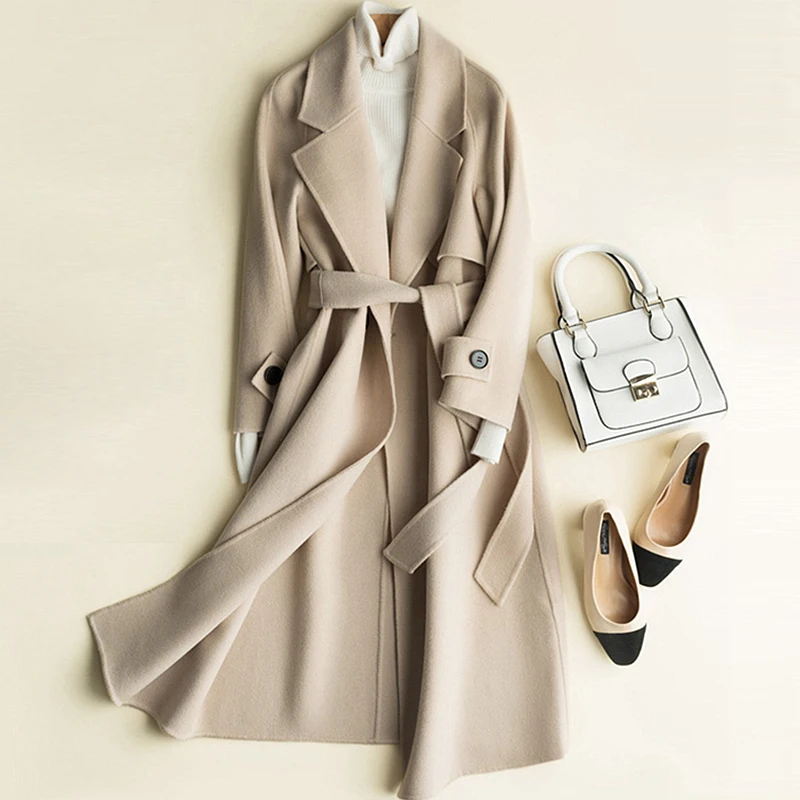 Wool Coat Women 100% Wool Classical Design Solid Drop-shoulder Belt 4 Colors Quality Slim Coat England Style 2018 New Fashion
Wool Coat Women 100% Wool Classical Design Solid Drop-shoulder Belt 4 Colors Quality Slim Coat England Style 2018 New Fashion