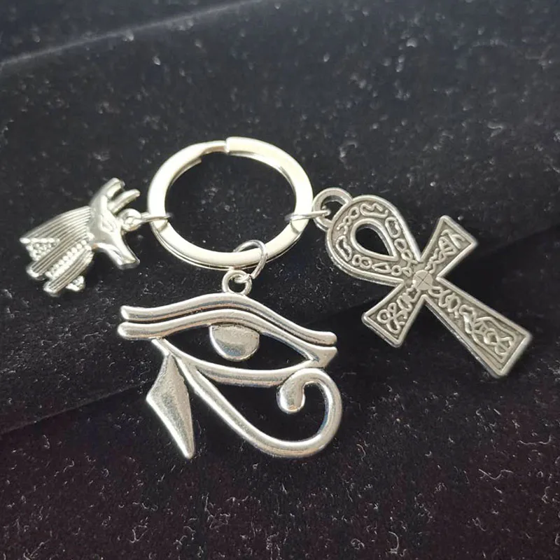 Egypt Traveler Keyring Egypt Keychain Ancient Egyptian Symbol Anubis Horus Eye Anka Cross Charms Pendant for Men Women 
Egypt Traveler Keyring Egypt Keychain Ancient Egyptian Symbol Anubis Horus Eye Anka Cross Charms Pendant for Men Women