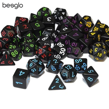 Opaque Black Polyhedral Dice D4 D6 D8 D10 D% D12 D20 for RPG DnD MTG Board Games Red Green Yellow Puprle Blue White Numbers
Opaque Black Polyhedral Dice D4 D6 D8 D10 D% D12 D20 for RPG DnD MTG Board Games Red Green Yellow Puprle Blue White Numbers