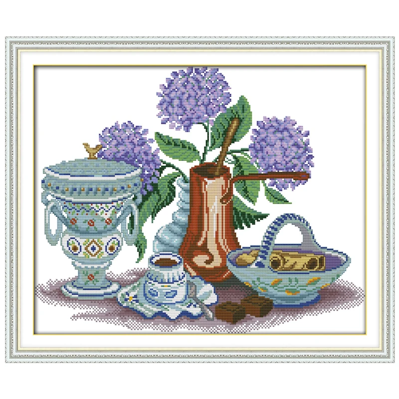 Hydrangeas Vases and Plates Counted Cross Stitch 11CT 14CT Cross Stitch Sets Chinese Cross-stitch Kits Embroidery Needlework
Hydrangeas Vases and Plates Counted Cross Stitch 11CT 14CT Cross Stitch Sets Chinese Cross-stitch Kits Embroidery Needlework