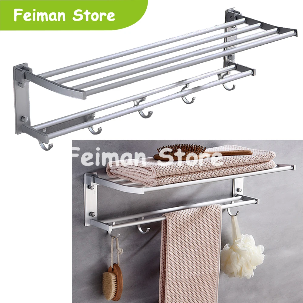 High Qulaity Stainless Steel Storage Racks Shelf Foldable Towel Holder Mounted New Organizer Hook Wall Clothes Bathroom Shelf
High Qulaity Stainless Steel Storage Racks Shelf Foldable Towel Holder Mounted New Organizer Hook Wall Clothes Bathroom Shelf
