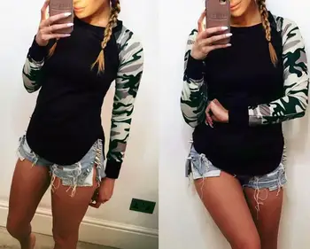 S-5XL spring Autumn Women T shirt New camouflage Long Sleeve Loose Casual Tees T shirt Tops Black,Gray Womens Plus Size T-shirt
S-5XL spring Autumn Women T shirt New camouflage Long Sleeve Loose Casual Tees T shirt Tops Black,Gray Womens Plus Size T-shirt