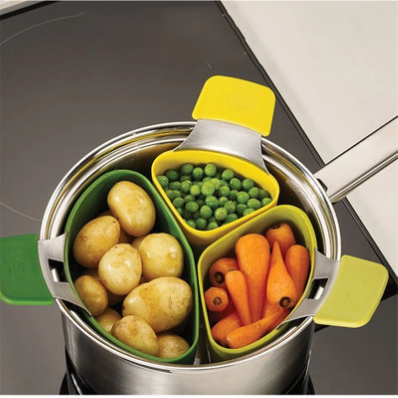 3 Pcs/Set Steamer Basket Silicone Steam Cooker Instant Pot For Cooking Vegetable Multifunction Kitchen Accessories Cookware
3 Pcs/Set Steamer Basket Silicone Steam Cooker Instant Pot For Cooking Vegetable Multifunction Kitchen Accessories Cookware