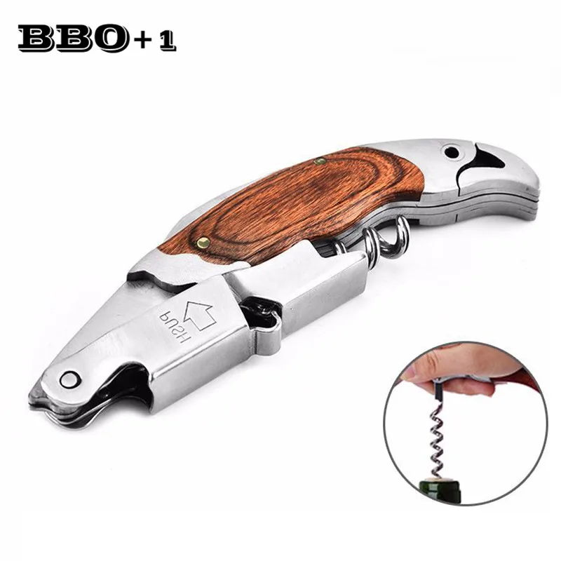 Wine Accessory Beer Can Bottle Opener Stainless Steel Corkscrew Portable Wooden Kitchen Tools Folding All-in-one Waiters Bar
Wine Accessory Beer Can Bottle Opener Stainless Steel Corkscrew Portable Wooden Kitchen Tools Folding All-in-one Waiters Bar