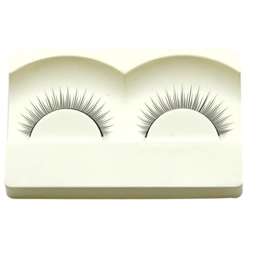 1 Pair Handmade Natural False Eyelashes Plastic Black stems Eye Lashes 2JU13 | Красота и здоровье