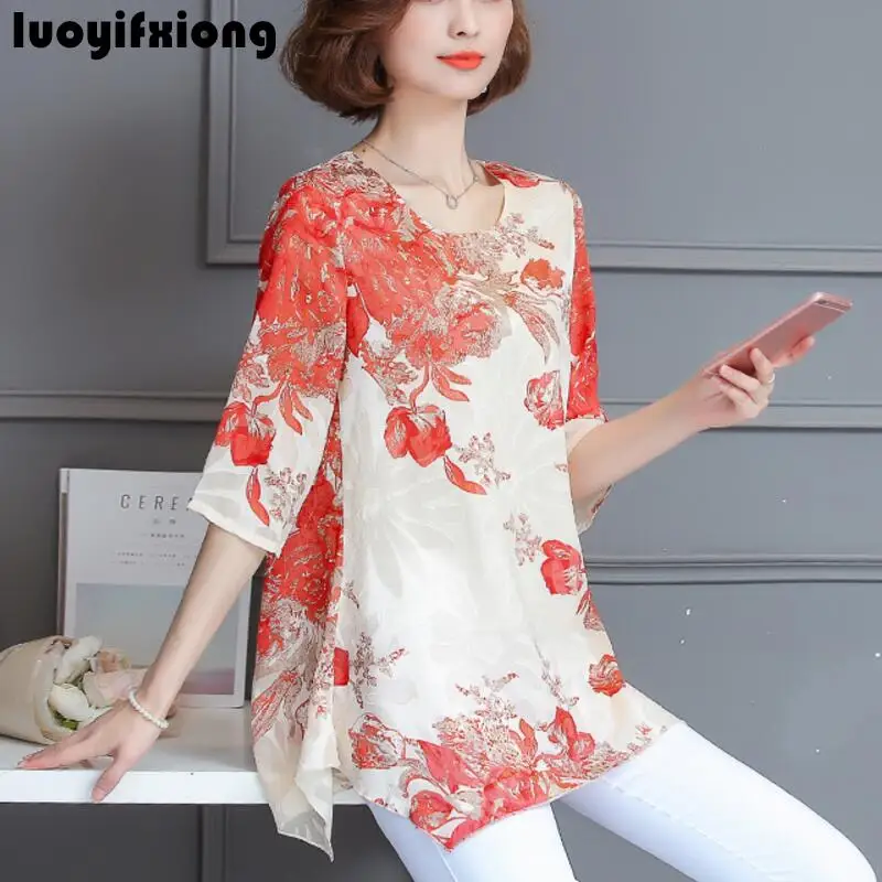 Women Blouses And Shirts 2018 casual half Sleeve fashion floral print Chiffon Blouse Plus Size Ladies Tops Shirt kimono M-4XL
Women Blouses And Shirts 2018 casual half Sleeve fashion floral print Chiffon Blouse Plus Size Ladies Tops Shirt kimono M-4XL