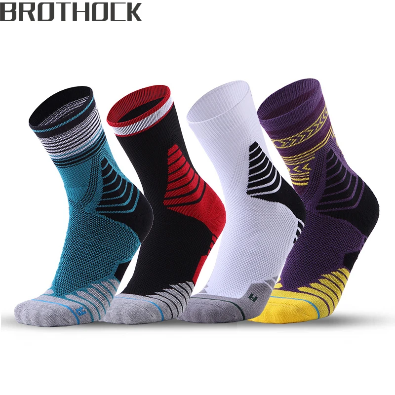 

Brothock Stars Professional basketball socks Sports socks for men training running outdoor breathable elite non-slip high socks