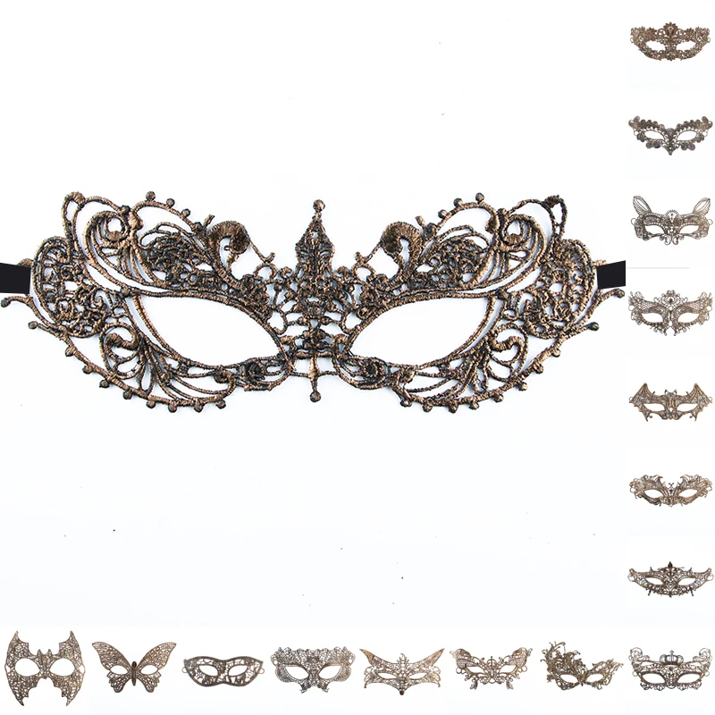 Unshaped Shape Ladies Sexy Lace Masquerade Mask for Carnival Halloween Half Face Ball Party Masks Copper Hot Stamping #35
Unshaped Shape Ladies Sexy Lace Masquerade Mask for Carnival Halloween Half Face Ball Party Masks Copper Hot Stamping #35