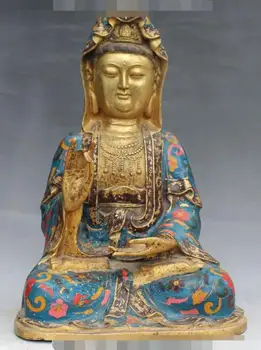 S00100 17"Tibet Folk Monastery Cloisonne Enamel Bronze Gilt Kwan-Yin Bodhisattva Statue
S00100 17"Tibet Folk Monastery Cloisonne Enamel Bronze Gilt Kwan-Yin Bodhisattva Statue