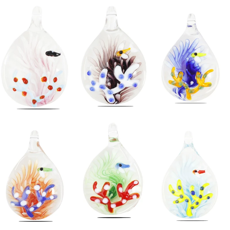 QianBei 1Pcs Pendant Selling 3D Fish Sea Grass Sea World Drop Crystal Murano Lampwork Glass Fit Necklace Wedding Party Gift
QianBei 1Pcs Pendant Selling 3D Fish Sea Grass Sea World Drop Crystal Murano Lampwork Glass Fit Necklace Wedding Party Gift