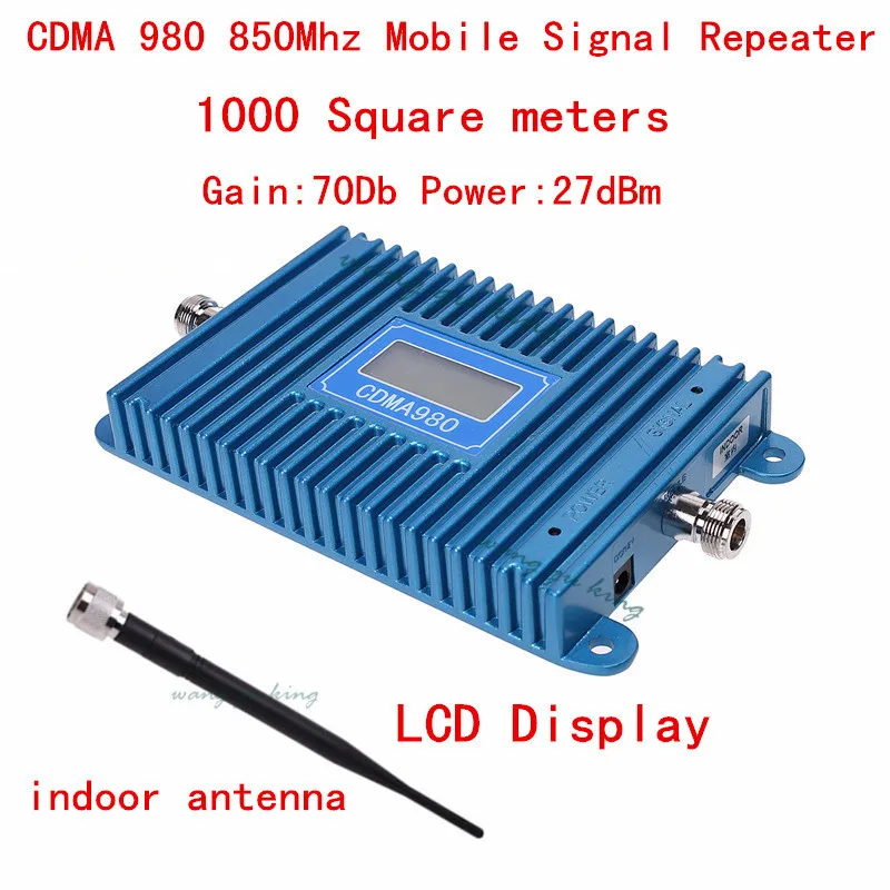 

70dB CDMA 850MHz mobile signal repeater CDMA 800MHz booster LCD display signal amplifier with external indoor antenna CDMA980