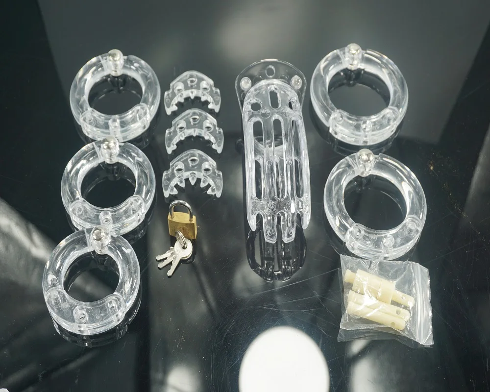 free shipping CB4000 male plastic chastity cage device SM penis ring bondage sex toys for men 1