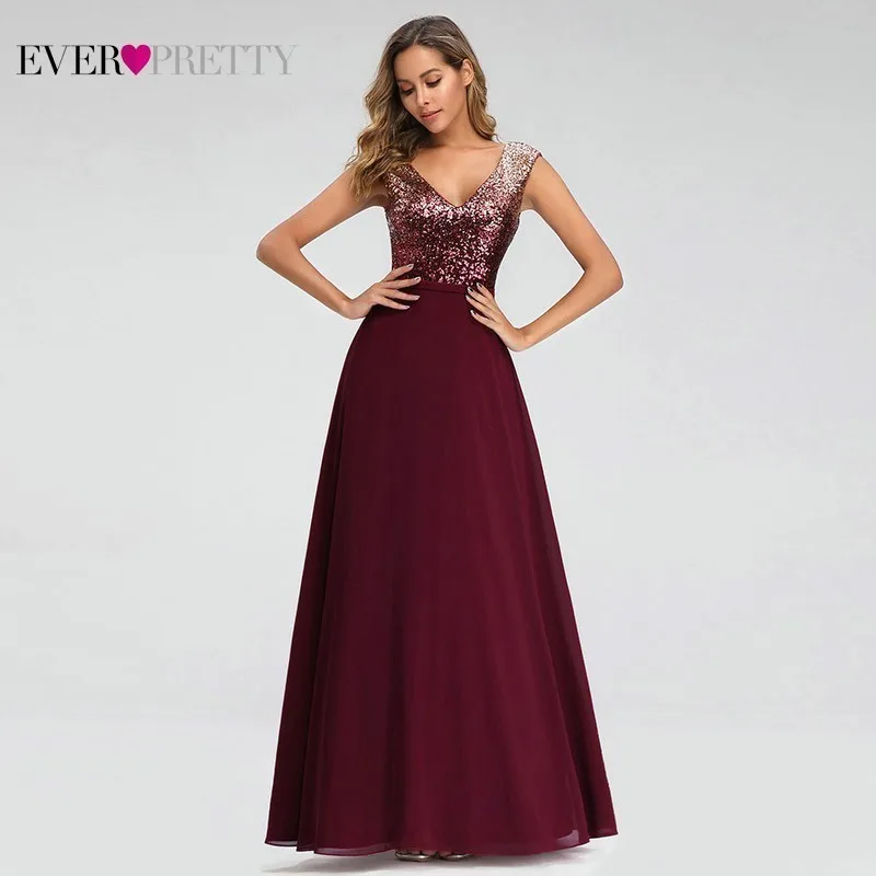 Ever Pretty Burgundy Sparkle Prom Dresses Long A-Line V-Neck Sequined Gala Dresses Sexy Party Gowns Robe Plissee Longue 2019
Ever Pretty Burgundy Sparkle Prom Dresses Long A-Line V-Neck Sequined Gala Dresses Sexy Party Gowns Robe Plissee Longue 2019
