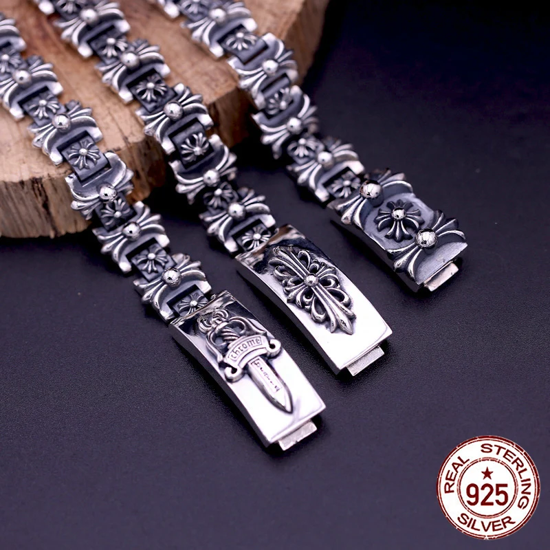 S925 sterling silver men's bracelet personality fashion quality jewelry domineering cross shape 2018 new gift to send lover
S925 sterling silver men's bracelet personality fashion quality jewelry domineering cross shape 2018 new gift to send lover
