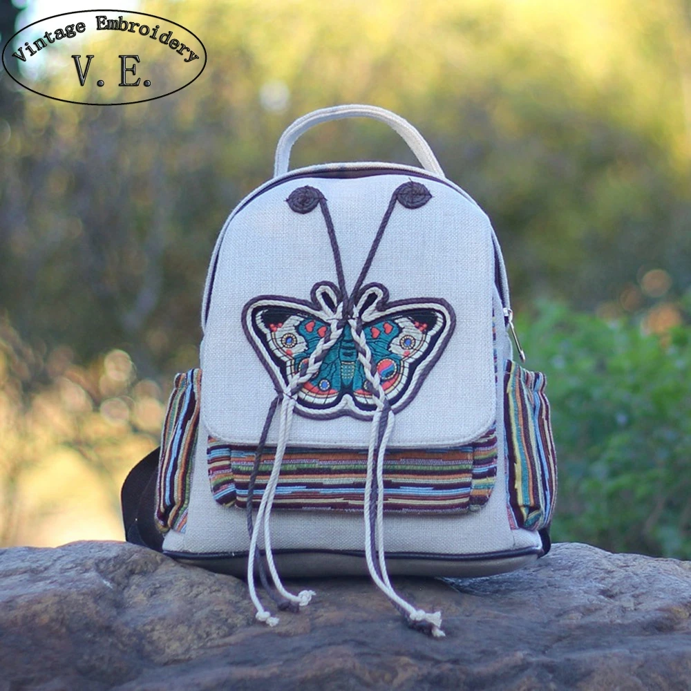 Vintage Embroidery Women Butterfly Embroidered Backpack National Casual Young Ladies Shoulder Bag Rucksack Mochila
Vintage Embroidery Women Butterfly Embroidered Backpack National Casual Young Ladies Shoulder Bag Rucksack Mochila