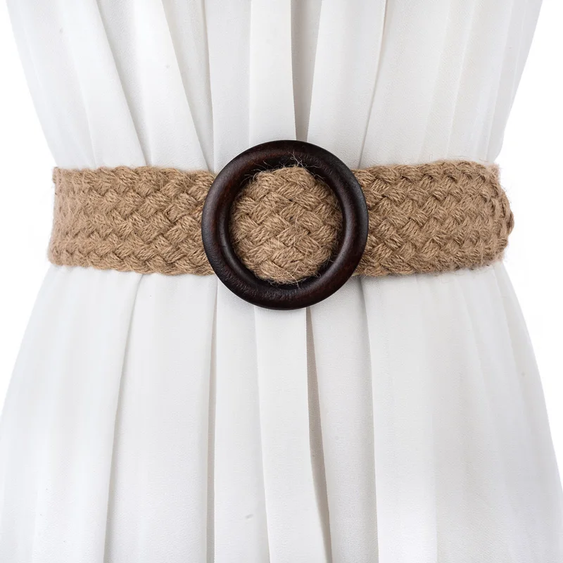 DKBLINGS Fashion Cotton and Hemp Wide Waist Seal Woven Sen with Skirt Belt Korean Wooden Buckle Decorative Belt 4.5CM wide
DKBLINGS Fashion Cotton and Hemp Wide Waist Seal Woven Sen with Skirt Belt Korean Wooden Buckle Decorative Belt 4.5CM wide