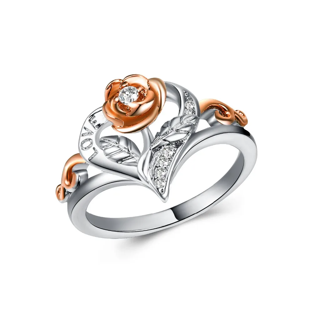 Huitan Rose Flower Ring with Clear CZ Prong Setting Silver Plated Fashion Cocktail Party Rings for Women Special Valentines Gift
Huitan Rose Flower Ring with Clear CZ Prong Setting Silver Plated Fashion Cocktail Party Rings for Women Special Valentines Gift