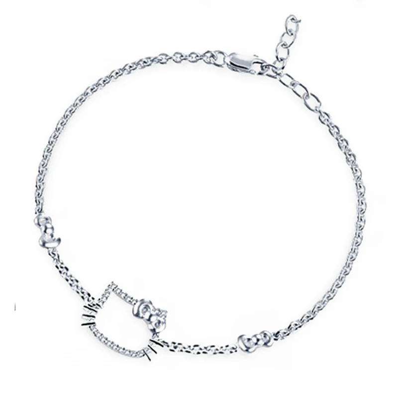 925 Sterling Silver Jewelry Hello Kitty Bracelet For Girls Cute Design Fine Jewelry Women's Fashion Accessories
925 Sterling Silver Jewelry Hello Kitty Bracelet For Girls Cute Design Fine Jewelry Women's Fashion Accessories