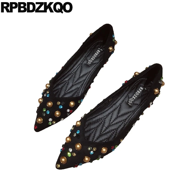 rivet suede pointed toe chinese crystal party stud slip on rhinestone black diamond size 35 ladies beautiful flats shoes women 
rivet suede pointed toe chinese crystal party stud slip on rhinestone black diamond size 35 ladies beautiful flats shoes women