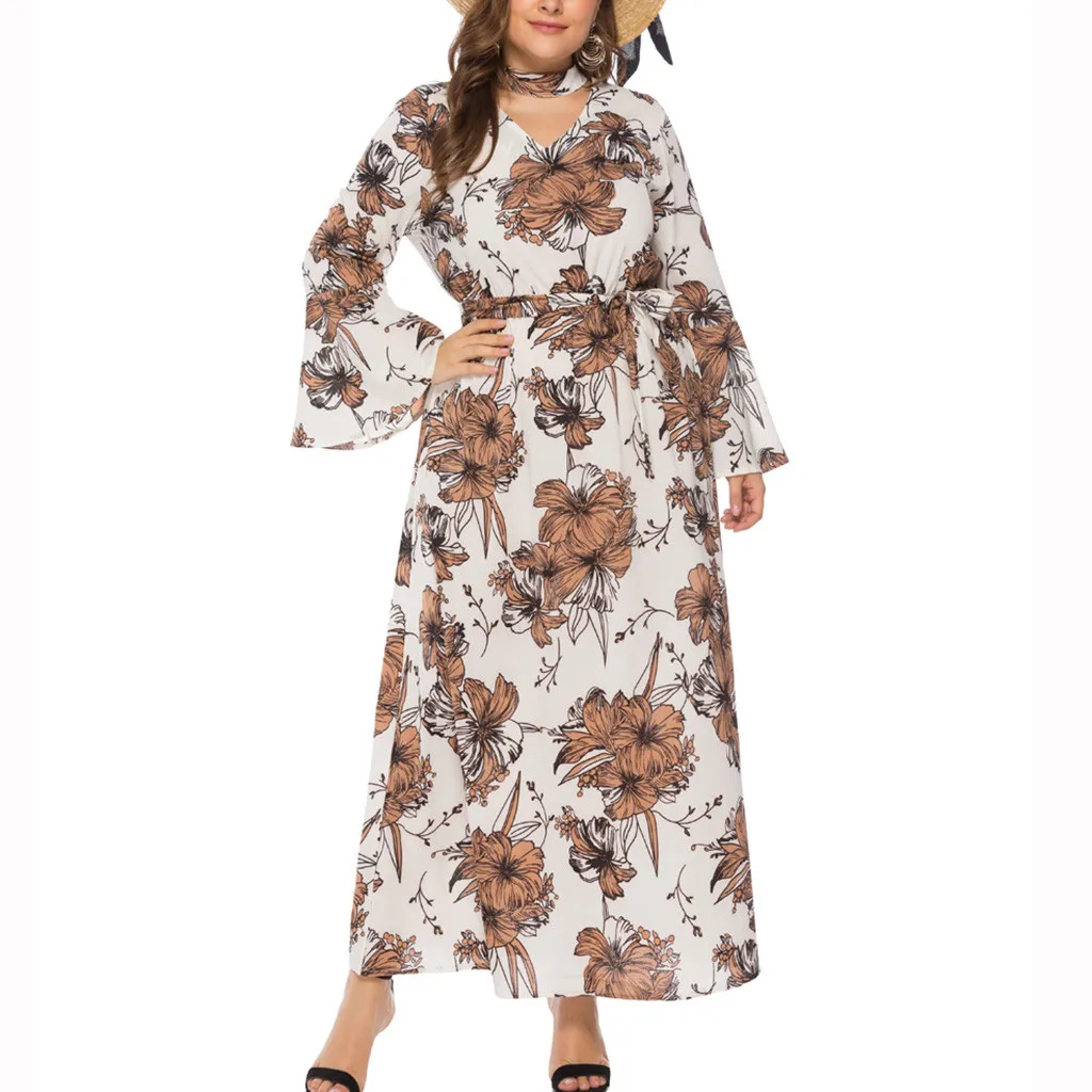 Women Long Sleeve Foral Printed Autumn Dresses Sexy V-Neck Bandage Sashes Boho Dress Plus Size Vestidos Women's Clothing z0708
Women Long Sleeve Foral Printed Autumn Dresses Sexy V-Neck Bandage Sashes Boho Dress Plus Size Vestidos Women's Clothing z0708