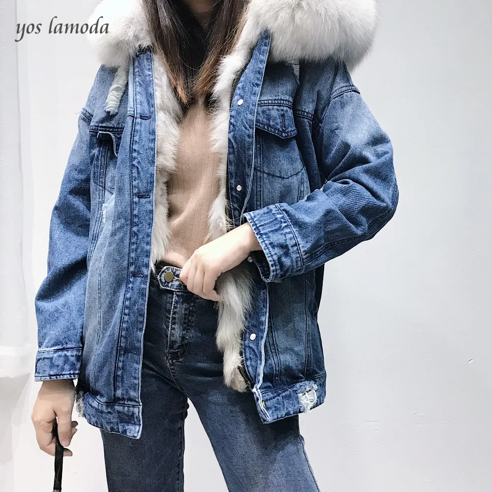 Women's Natural Fox Fur Jacket 2018 New Fashion Real Fox Fur Denim Coat Medium long Autumn And Winter To Overcome With Hat
Women's Natural Fox Fur Jacket 2018 New Fashion Real Fox Fur Denim Coat Medium long Autumn And Winter To Overcome With Hat