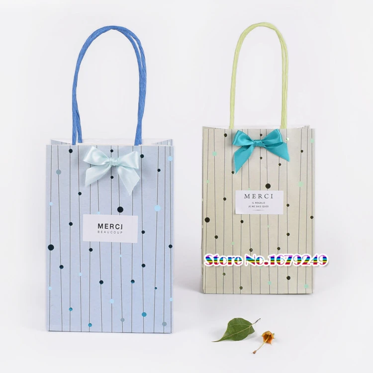 handle paper box bags kraft paper gift bag with handles 50pcs