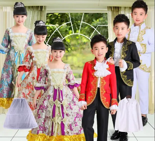 Newest Children's European Palace Costume Princess Dress Prince Performance Royal aristocracy Stage Costume Kids party clothing
Newest Children's European Palace Costume Princess Dress Prince Performance Royal aristocracy Stage Costume Kids party clothing
