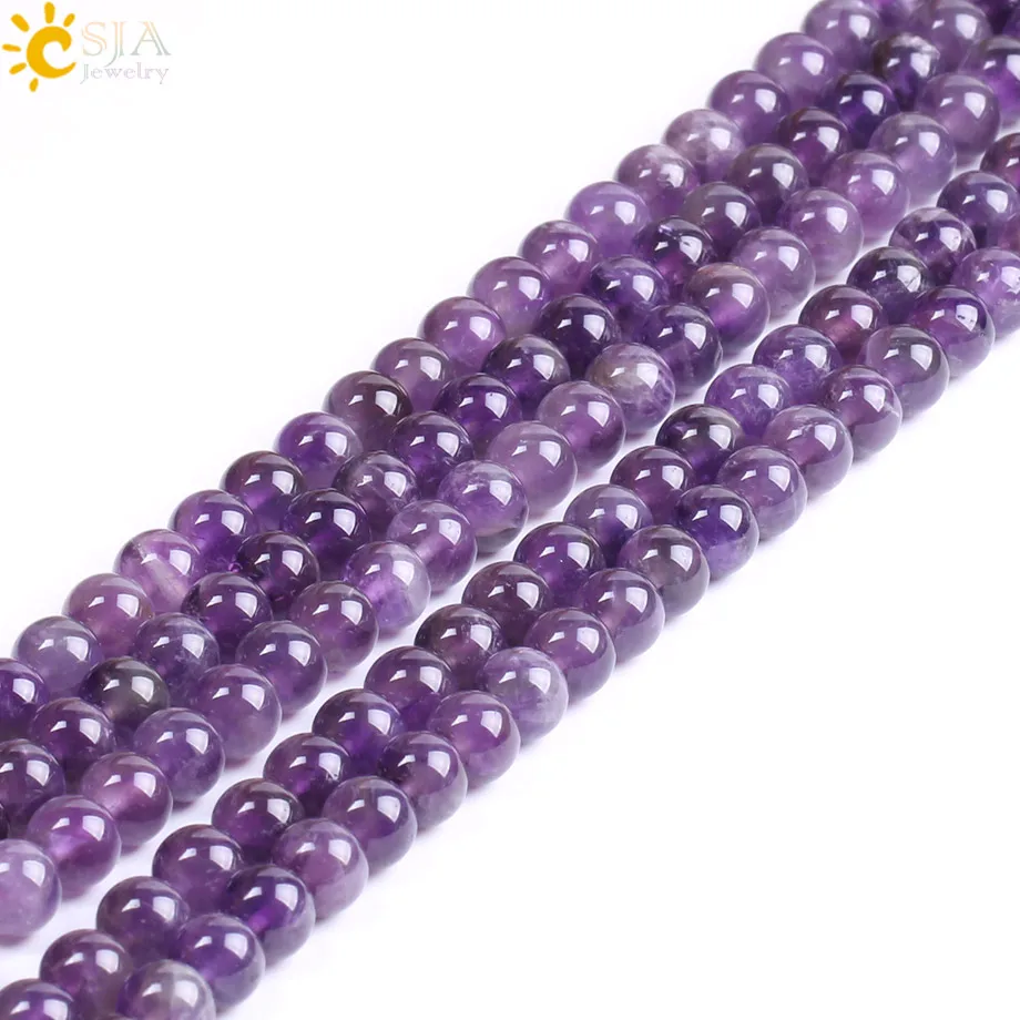 CSJA Natural Stone Purple Quartz Loose Beads 8mm Round Amethysts DIY Beaded for Women Jewelry Making Bracelets Necklaces F187
CSJA Natural Stone Purple Quartz Loose Beads 8mm Round Amethysts DIY Beaded for Women Jewelry Making Bracelets Necklaces F187
