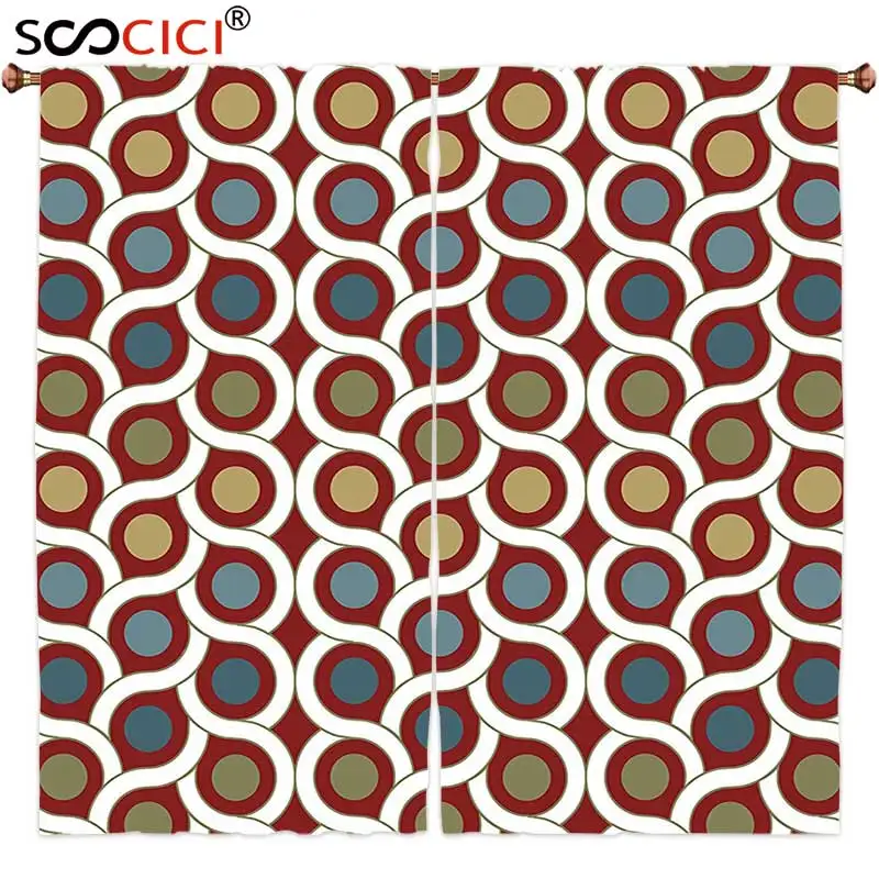Window Curtains Treatments 2 Panels,House Decor Collection Pattern with Dots and Circle Decorative Symmetric Geometric Curve
Window Curtains Treatments 2 Panels,House Decor Collection Pattern with Dots and Circle Decorative Symmetric Geometric Curve
