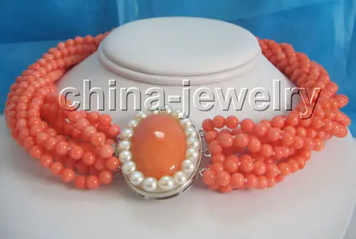10X10 jewerly free shipping Charming 18" 10row 5mm perfect round pink coral necklace
10X10 jewerly free shipping Charming 18" 10row 5mm perfect round pink coral necklace