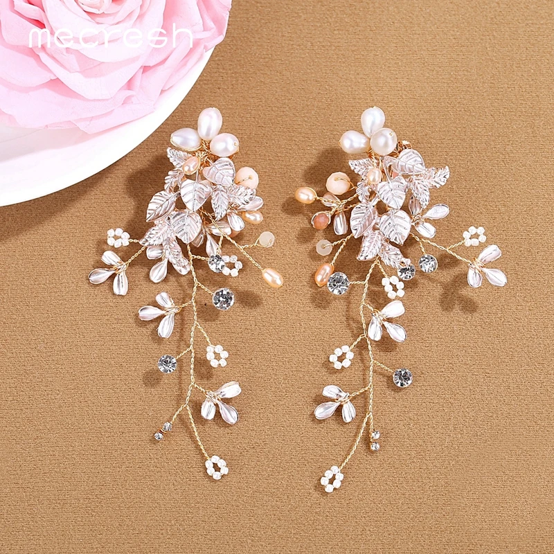 Mecresh Cute Handmade Freshwater Pearl Women Clip On Earrings Rose Gold Color Floral Bridal Clip Earrings Without Piercing 1601
Mecresh Cute Handmade Freshwater Pearl Women Clip On Earrings Rose Gold Color Floral Bridal Clip Earrings Without Piercing 1601