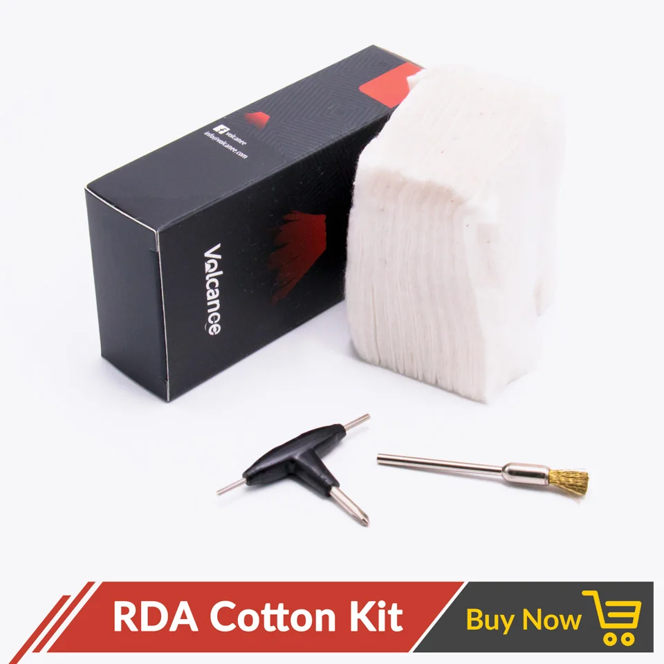 10 шт. японский хлопок Volcanee RDA с T отверткой и стальной щеткой наборы для RTA RBA