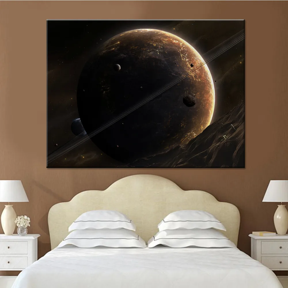 Настенные картины на холсте для гостиной 1 шт. с изображением космоса и планет |