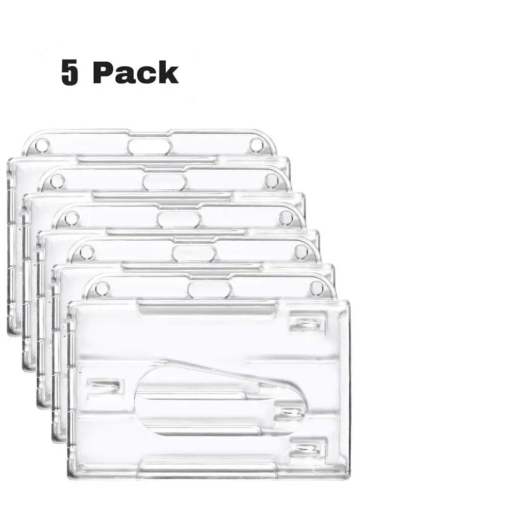 XRHYY 5 Pack Clear Horizontal (2-3 Cards) ID Badge Holder Case Hard Rigid-Clear 2-Sided Credit Card Cover For Office ID card
XRHYY 5 Pack Clear Horizontal (2-3 Cards) ID Badge Holder Case Hard Rigid-Clear 2-Sided Credit Card Cover For Office ID card