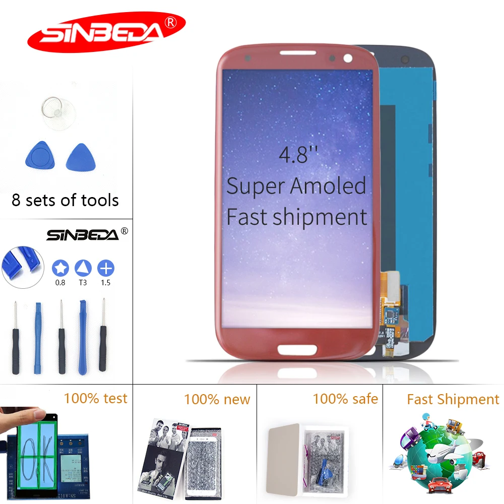 4.8" Super Amoled For Samsung Galaxy S3 i9300 i9305 i747 i535 LCD Display Touch Screen Digitizer Assembly For Samsung S3 LCD
4.8" Super Amoled For Samsung Galaxy S3 i9300 i9305 i747 i535 LCD Display Touch Screen Digitizer Assembly For Samsung S3 LCD