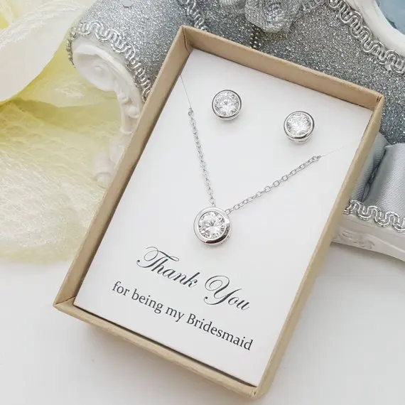 Customize text Simply round CZ wedding Bridesmaid maid of honor Necklace dangle crystal Necklace earrings set flower girl gifts
Customize text Simply round CZ wedding Bridesmaid maid of honor Necklace dangle crystal Necklace earrings set flower girl gifts