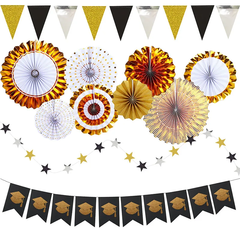 Zilue 2019 Graduation Party Supplies Academic Cap Banner Hanging Gold Paper Fan set for Grad Party Seniors High School Suppli
Zilue 2019 Graduation Party Supplies Academic Cap Banner Hanging Gold Paper Fan set for Grad Party Seniors High School Suppli