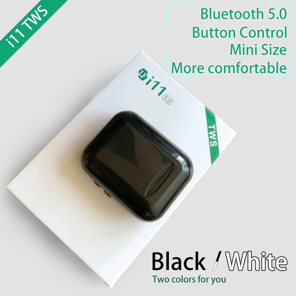 i11 TWS Bluetooth 5.0 Earphone Black & White in ear Stereo Music Earpiece Hearing aid With Mic For Phone Mini Earbuds Wireless
i11 TWS Bluetooth 5.0 Earphone Black & White in ear Stereo Music Earpiece Hearing aid With Mic For Phone Mini Earbuds Wireless