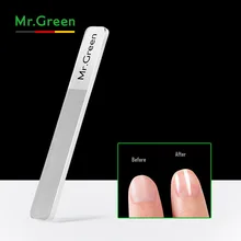 Mr. arquivo de unha verde arquivo de vidro nanômetro profissional unha polonês manicure ferramentas da arte do prego pedicure com uma caixa de metal(China)