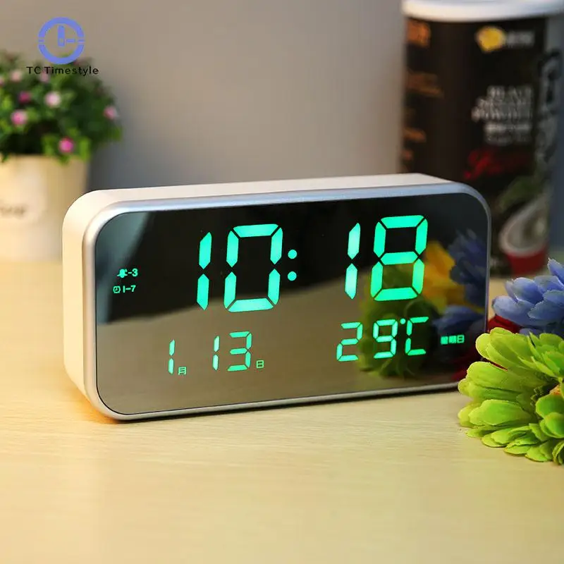 Modern Mirror Thermometer Touch Sensing Table Lamp Multi-function Led Mirror Digital Alarm Clock Night Light Temperature Display
Modern Mirror Thermometer Touch Sensing Table Lamp Multi-function Led Mirror Digital Alarm Clock Night Light Temperature Display