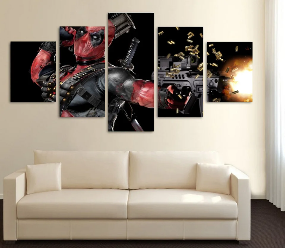 Modular Picture Wall Art Home Decoration Posters 5 Panel Deadpool Frame Living Room HD Printed Modern Painting On Canvas
Modular Picture Wall Art Home Decoration Posters 5 Panel Deadpool Frame Living Room HD Printed Modern Painting On Canvas