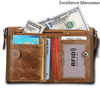 Leather Wallet High Quality Zipper Wallets Men Anti-RFID Stealing Men's Wallet Double Zipper Wallet Brown Men's Casual Wallet QQ
Leather Wallet High Quality Zipper Wallets Men Anti-RFID Stealing Men's Wallet Double Zipper Wallet Brown Men's Casual Wallet QQ