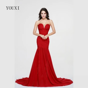 Red Chiffon Long Prom Dresses 2019 New Fashionable Sweetheart Sweep Train Formal Evening Gowns PD54
Red Chiffon Long Prom Dresses 2019 New Fashionable Sweetheart Sweep Train Formal Evening Gowns PD54