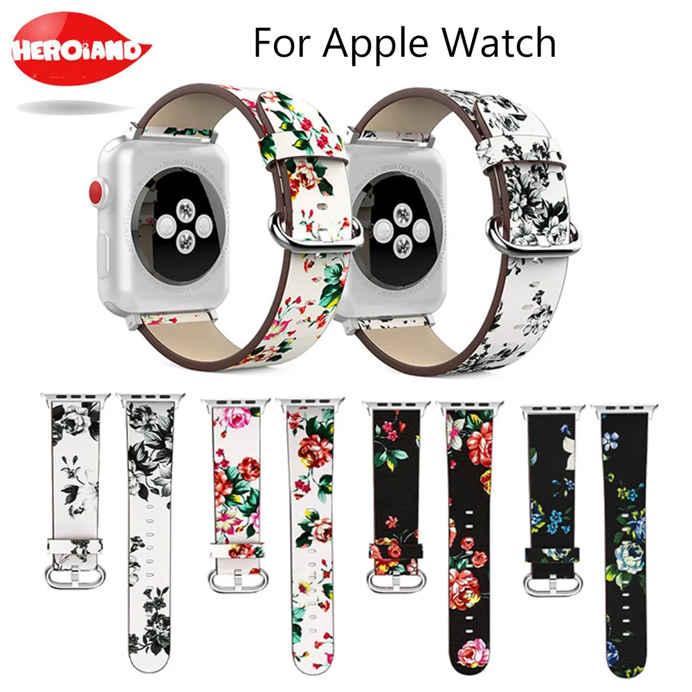 Leather Watchband For Apple Watch 38mm 42mm Series 1 2 3 Leather Vintage peony Print Replacement Band Steel Buckle Wrist Strap
Leather Watchband For Apple Watch 38mm 42mm Series 1 2 3 Leather Vintage peony Print Replacement Band Steel Buckle Wrist Strap