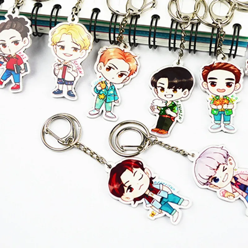 1PC Cute 8 Styles Cartoon EXO Acrylic Keychain Fashion Jewelry Accessories Cute Boys Shaped Pendants Keyring
1PC Cute 8 Styles Cartoon EXO Acrylic Keychain Fashion Jewelry Accessories Cute Boys Shaped Pendants Keyring
